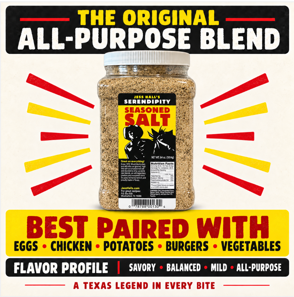 Jess Hall’s Serendipity original seasoned flavor overview flyer