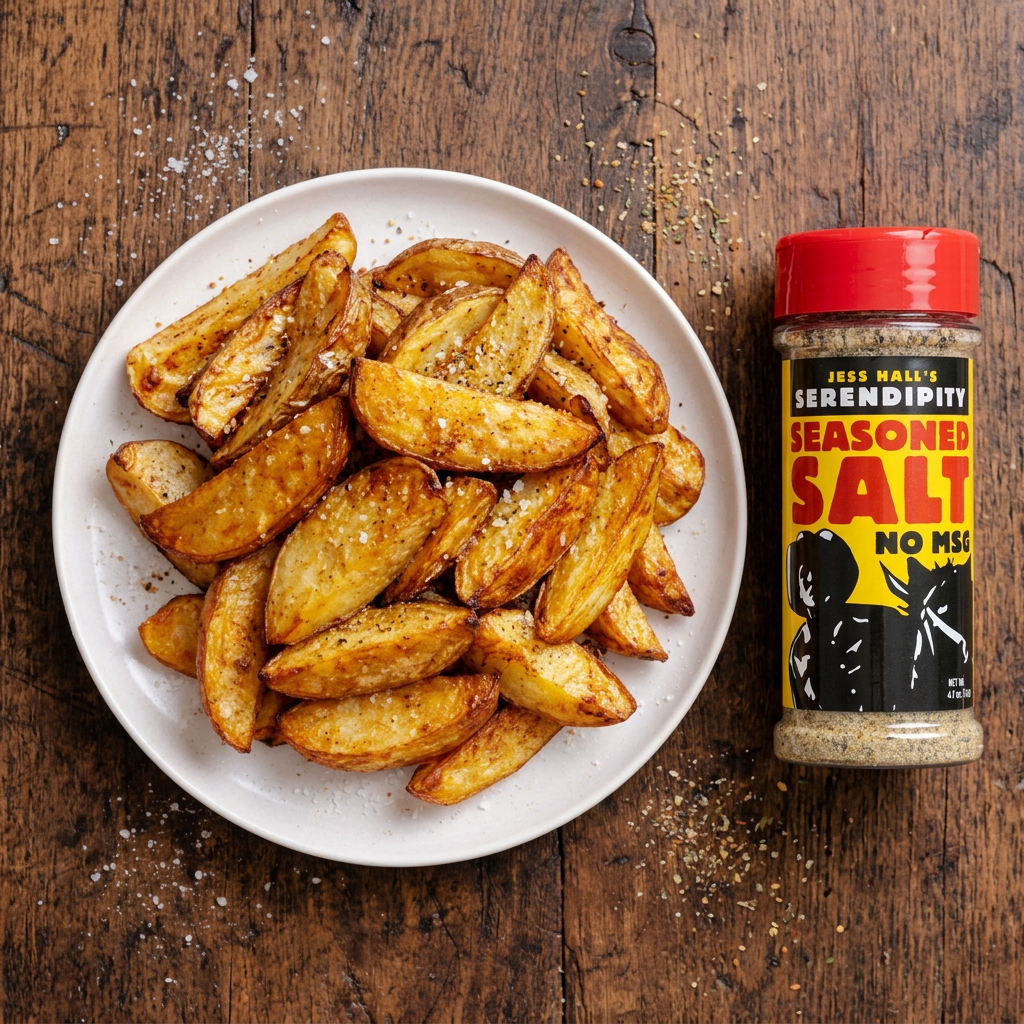 Jess Hall’s Serendipity No MSG Seasoned Salt for potatoes